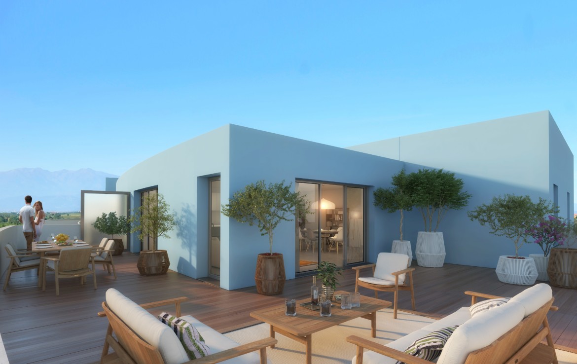 Visuel d'un toit terrasse - Programme immobilier neuf à Canet en Roussillon - Patrimonis
