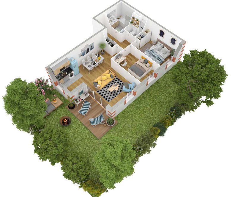 plan 3d d'une résidence neuve à Chatelaillon Plage - Patrimonis