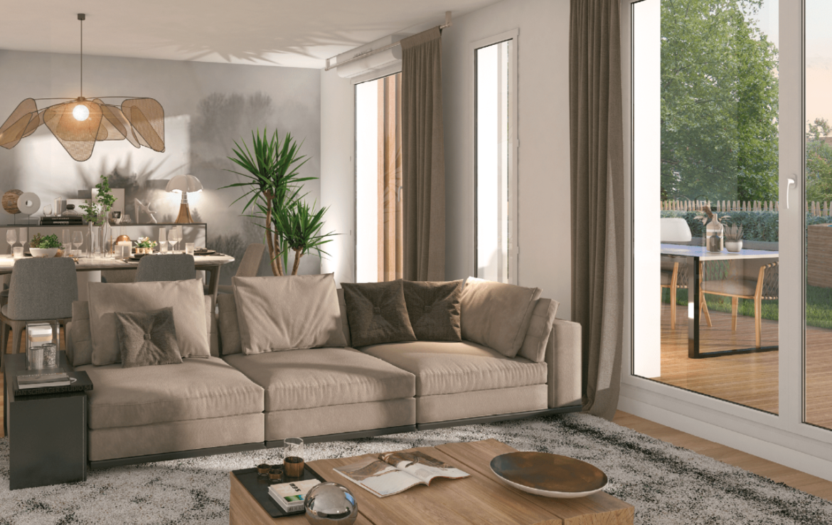 Exemple de salon intérieur programme immobilier neuf à Villeneuve Tolosane - Patrimonis
