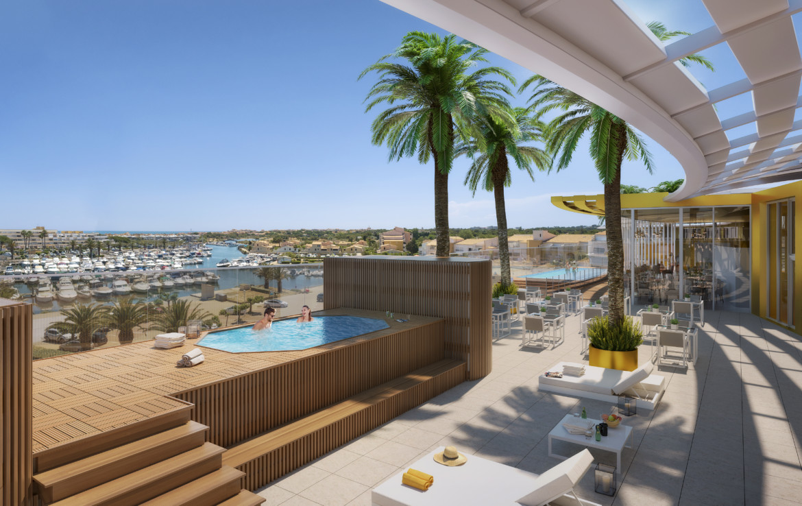 Toit terrasse avec piscine - Résidence neuve Agde - Patrimonis