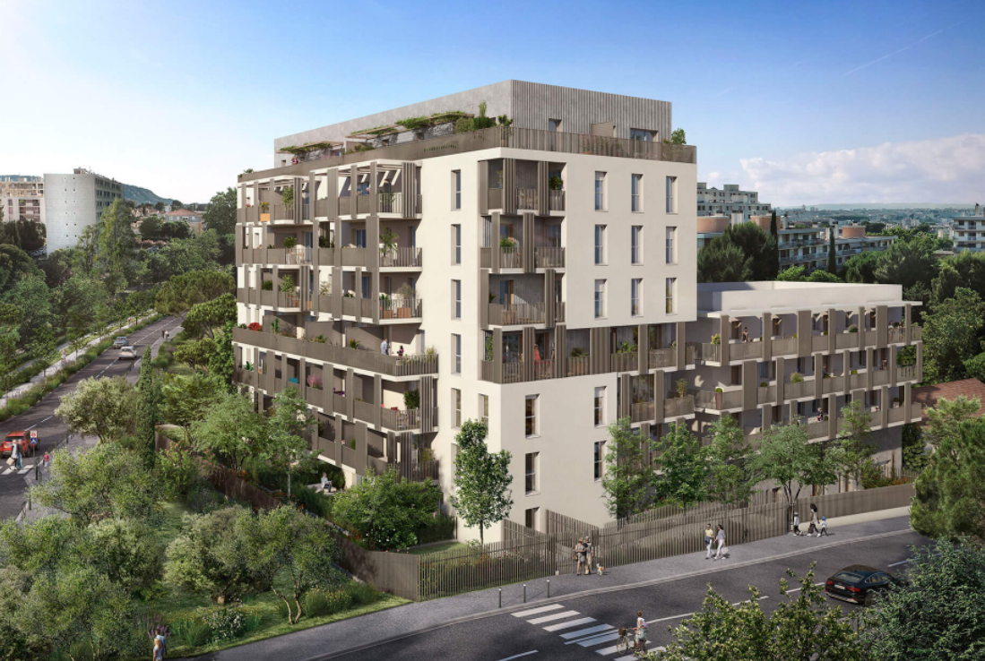 Illustration vue de jour programme immobilier neuf Marseille 10ème arrondissement - Patrimonis