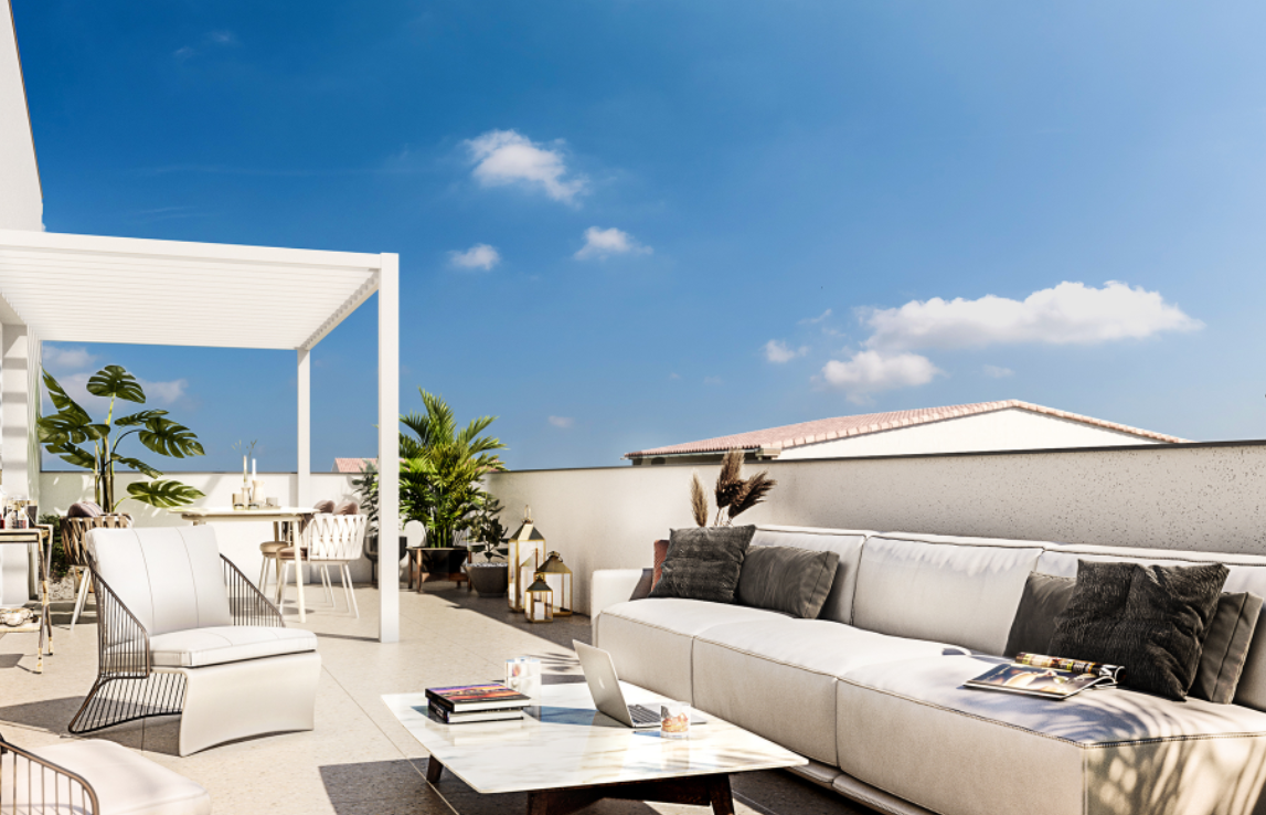 illustration toit terrasse programme immobilier neuf Marseille - Patrimonis