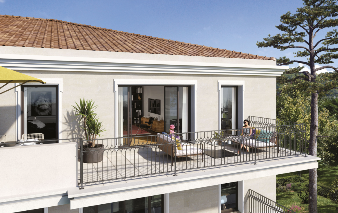 Perspective terrasse residence neuve Aix en Provence - Patrimonis