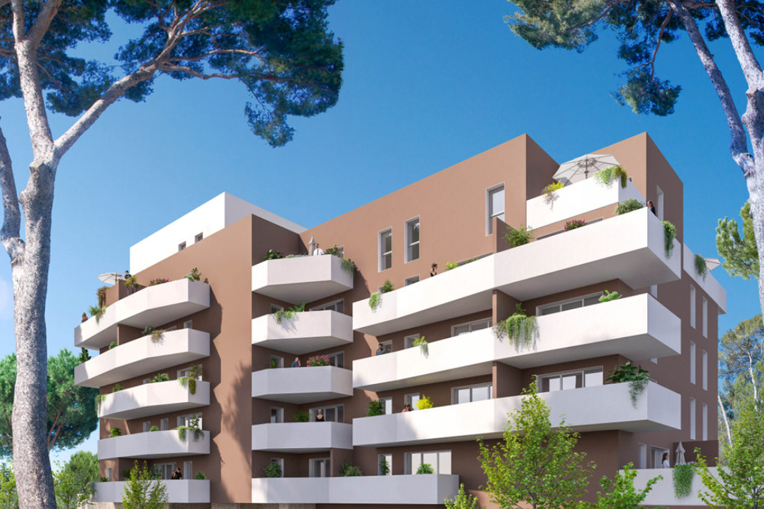 Perspective extérieure programme immobilier neuf à Nîmes - Patrimonis