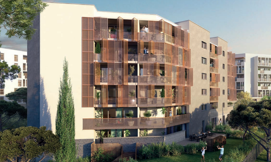 Perspective extérieure résidence neuve Montpellier - Patrimonis