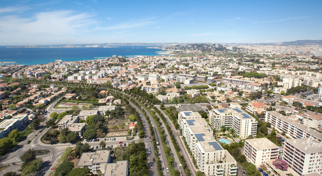 Vue aérienne programme immobilier neuf Marseille - Patrimonis