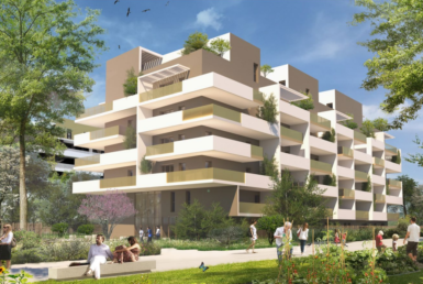 Perspective extérieure de la résidence neuve à Montpellier - Patrimonis