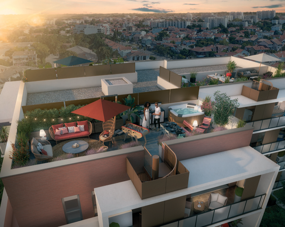 Vue Rooftop résidence neuve à Toulouse - Patrimonis