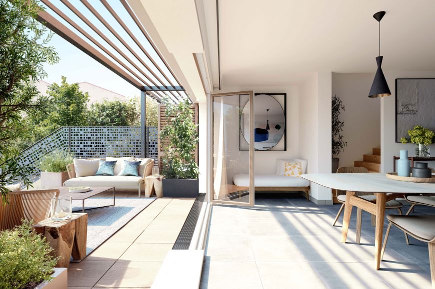 Perspective intérieure appartement résidence neuve Collioure - Patrimonis