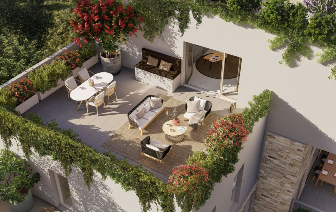 Illustration terrasse appartement neuf résidence neuve - Patrimonis