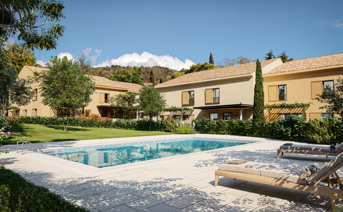 Perspective maison neuve avec piscine Aix en Provence - Patrimonis